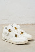 Nike Sneakers Jordan 4 Metallic Gold Leather/Mesh White Gold