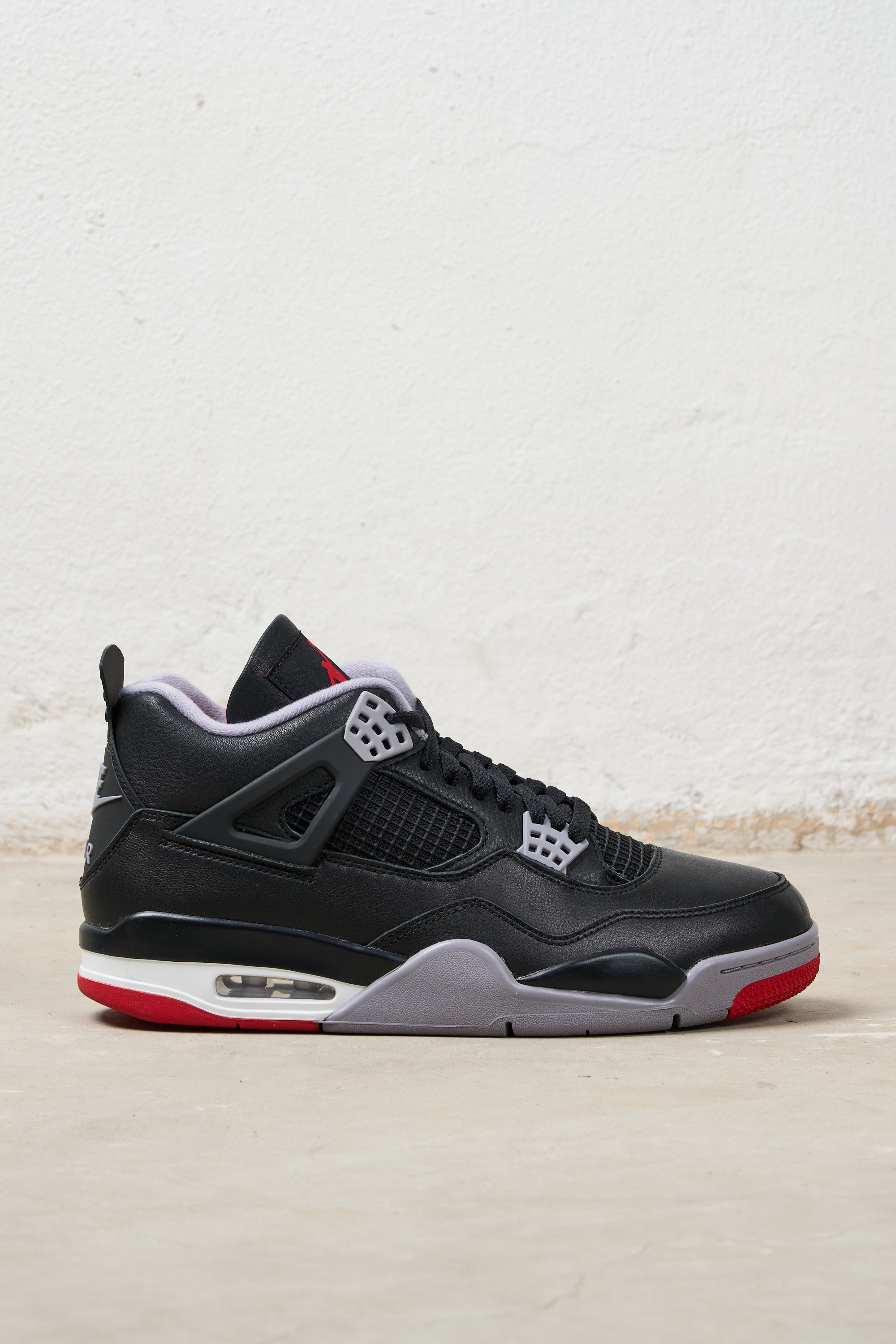 Nike Sneakers Jordan 4 Reimagined Bred Leather Mesh Black Kissuomo