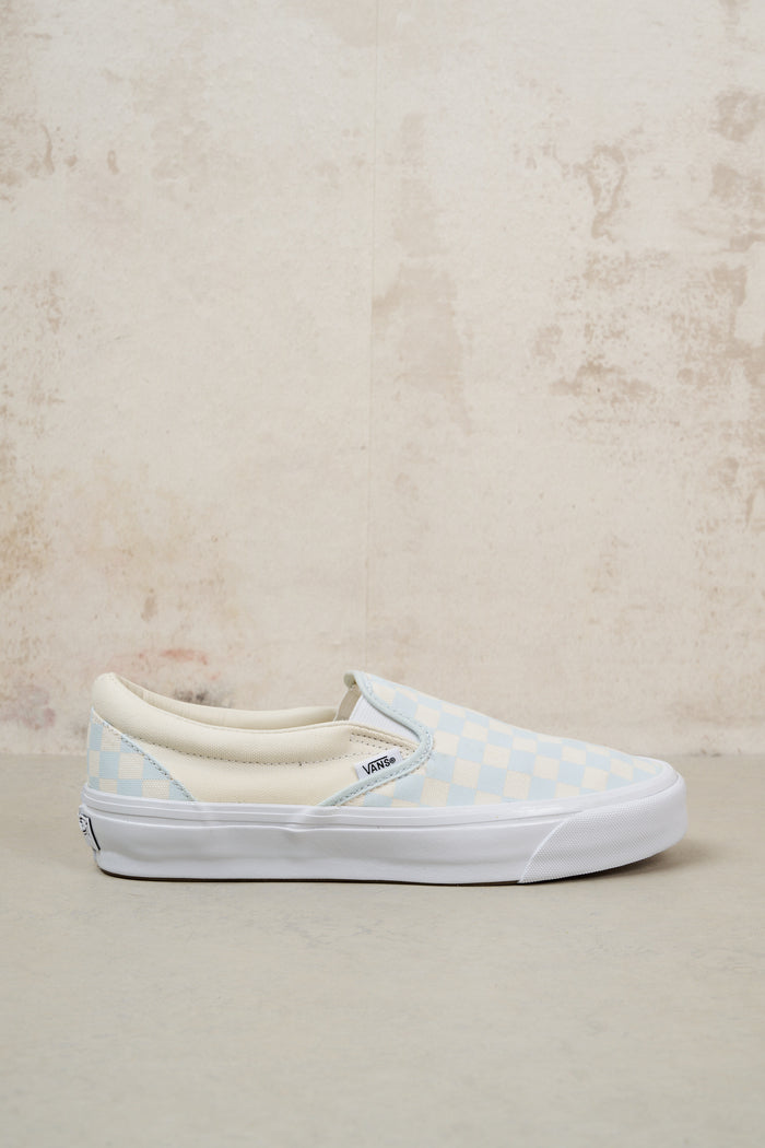 vans scarpe classic slip on checkerboard tela colore bianco azzurro 1625