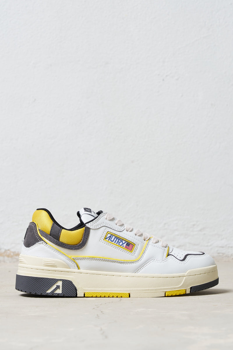 autry sneakers clc tomaia pelle colore bianco giallo 7121