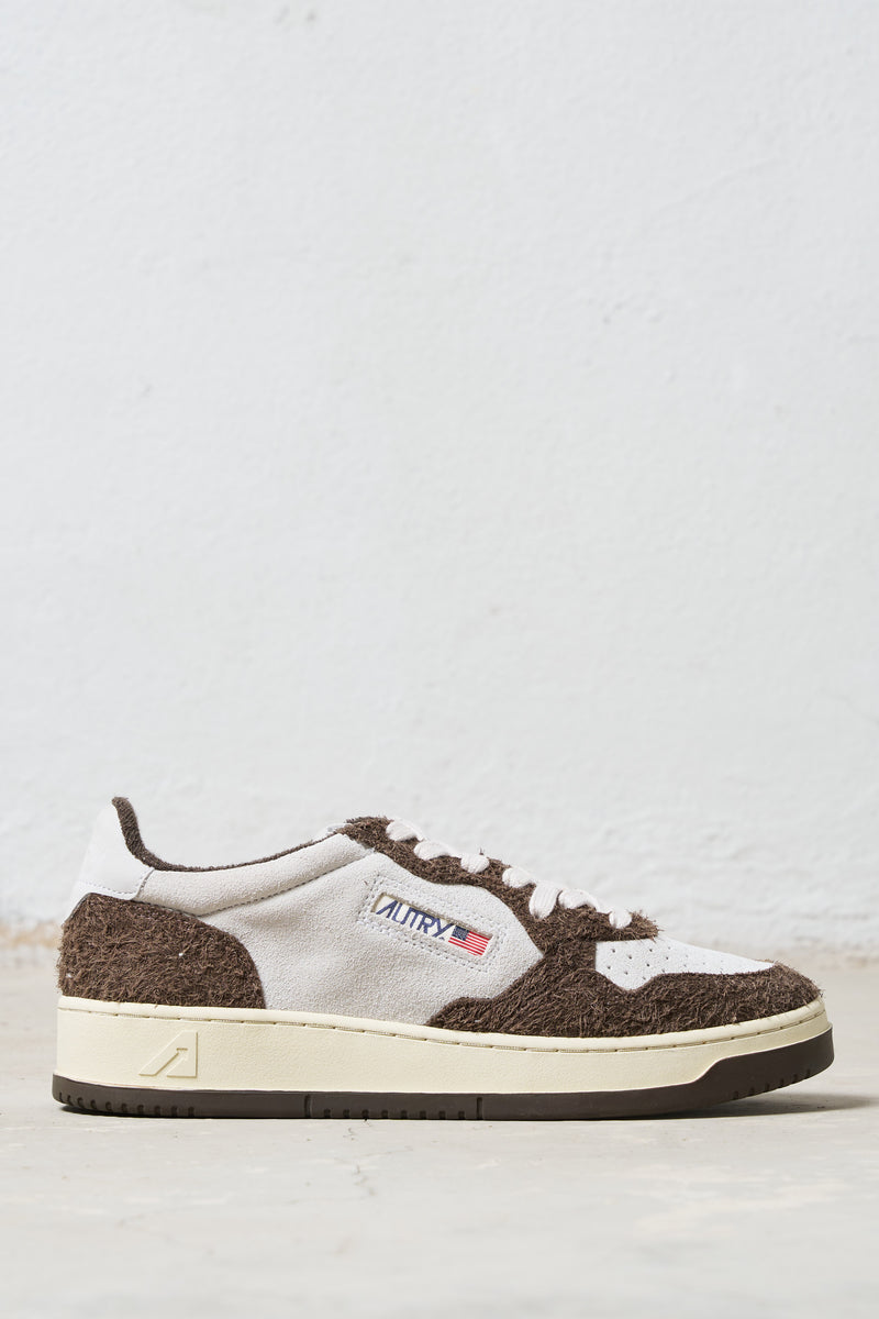 autry sneakers medalist low tomaia suede colore marrone bianco 7105