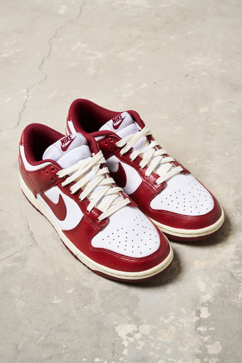 nike sneakers dunk low prm vintage red pelle colore bianco rosso 7808