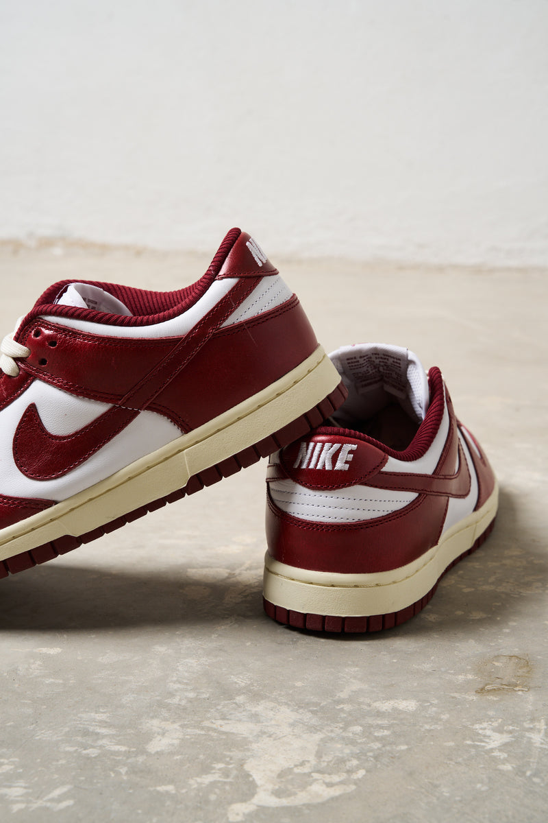 nike sneakers dunk low prm vintage red pelle colore bianco rosso 7808
