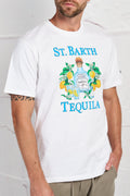 T-Shirt Saint Barth Tequila Boom Girocollo Stampa Cotone Colore Bianco