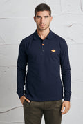 Replay Polo con Tre Bottoni Misto Cotone Colore Blu