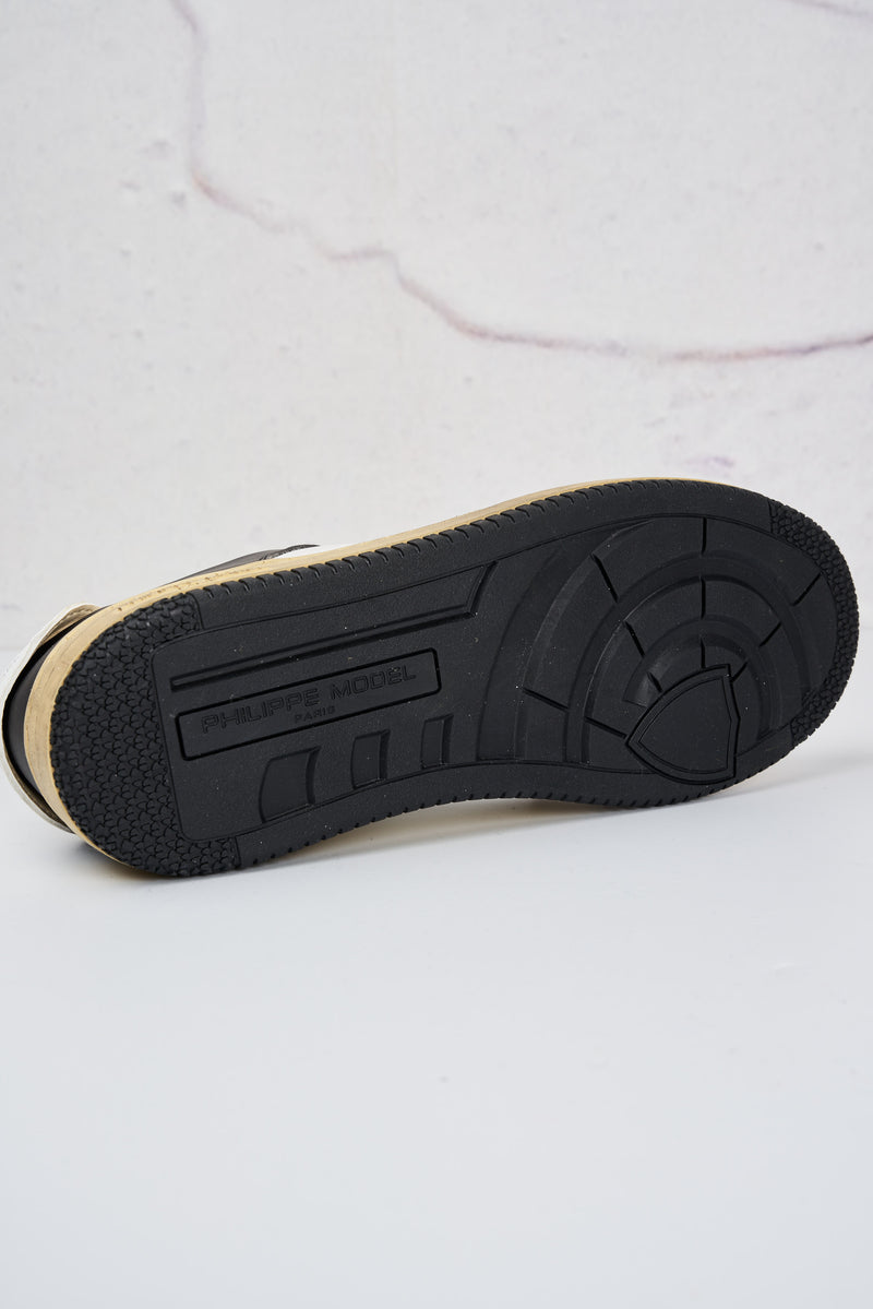 philippe model acbc sneakers lyon pelle e suede colore bianco nero 6591
