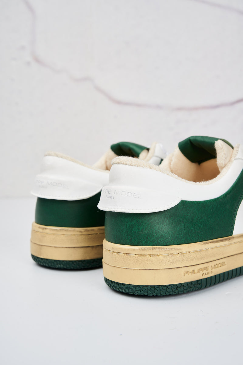 philippe model acbc sneakers lyon pelle e suede colore bianco verde 6592