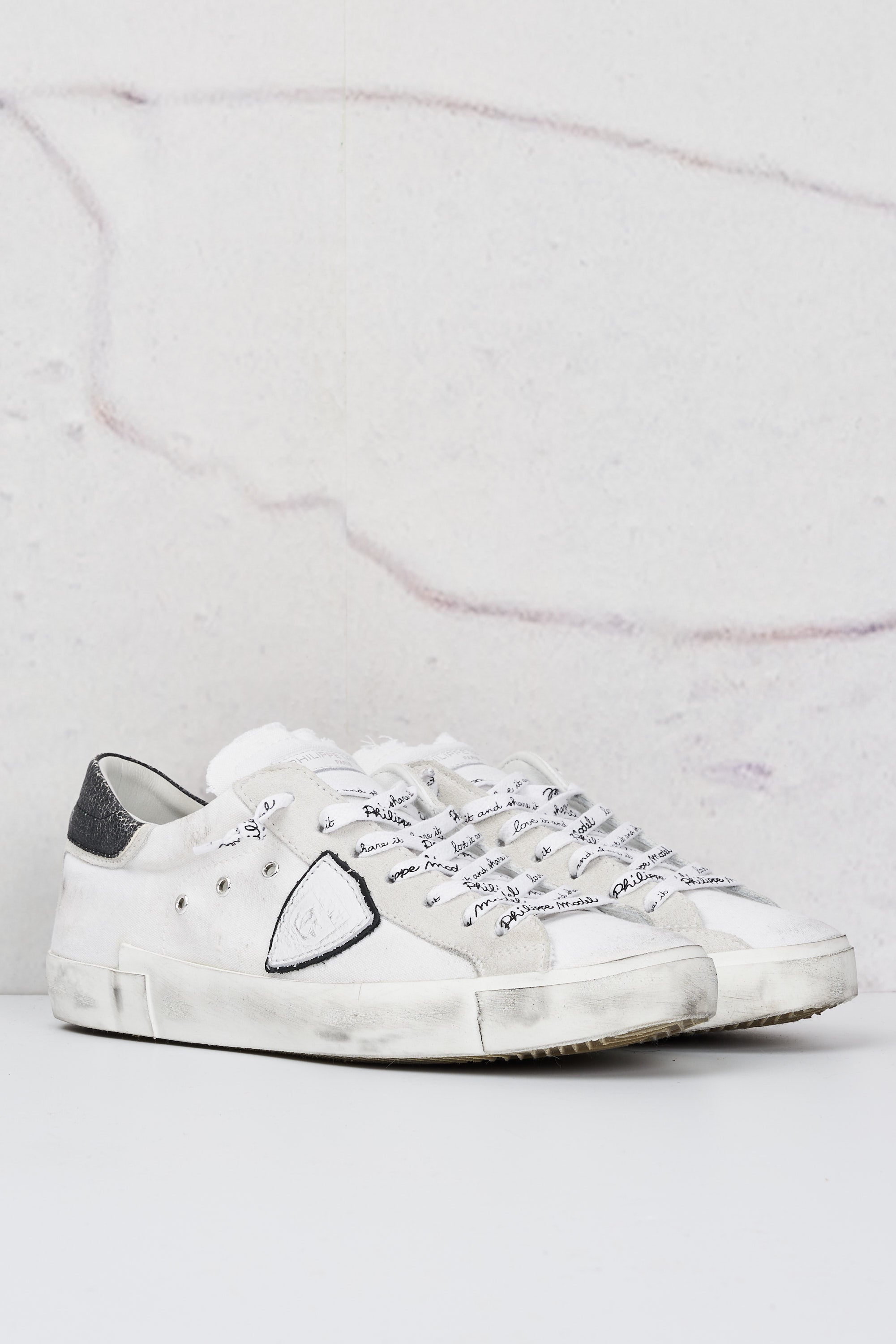 Philippe Model Sneakers PRSX Canvas Vintage Bianco Nero Kissuomo