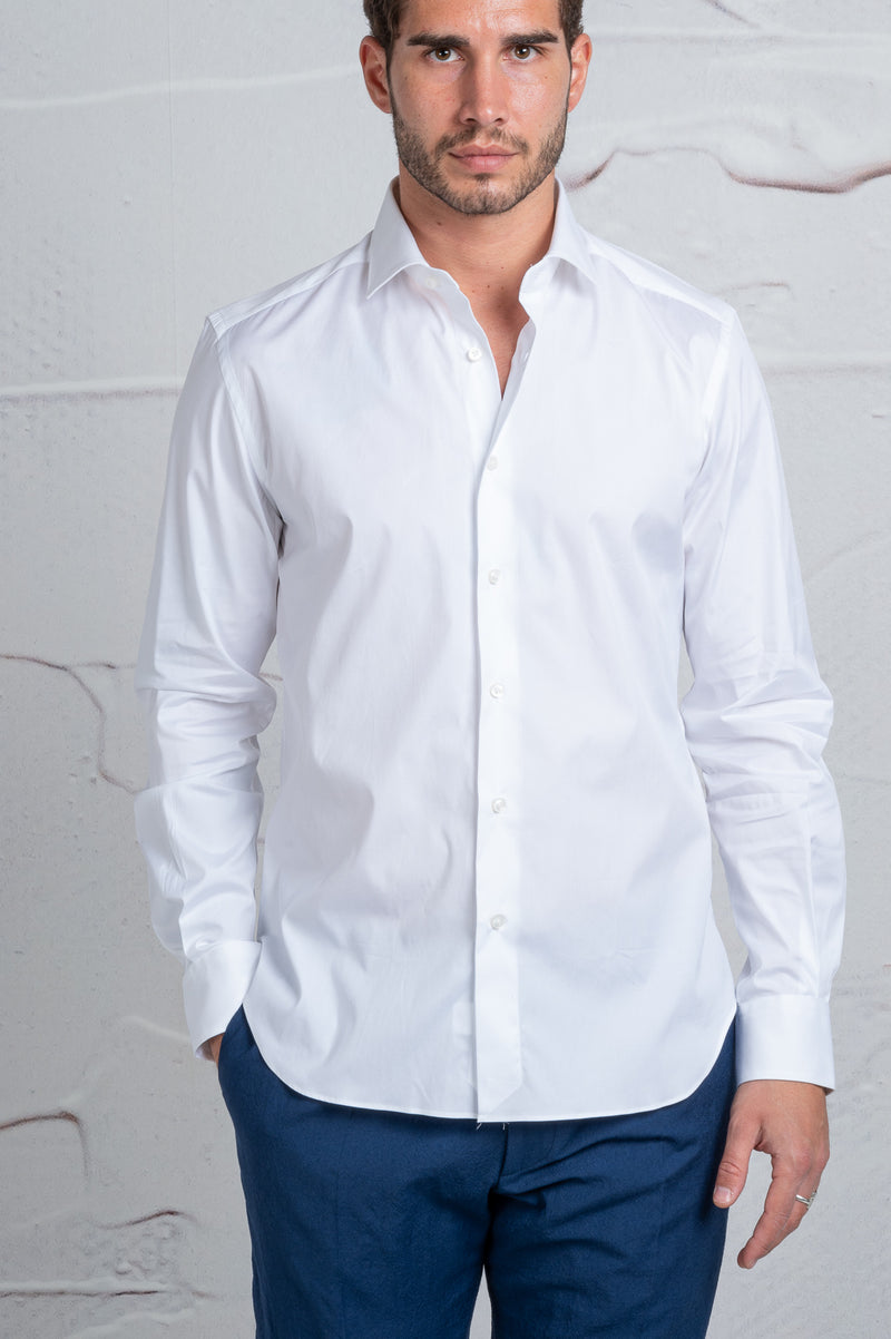 xacus camicia classic sfiancata misto cotone colore bianco 6377
